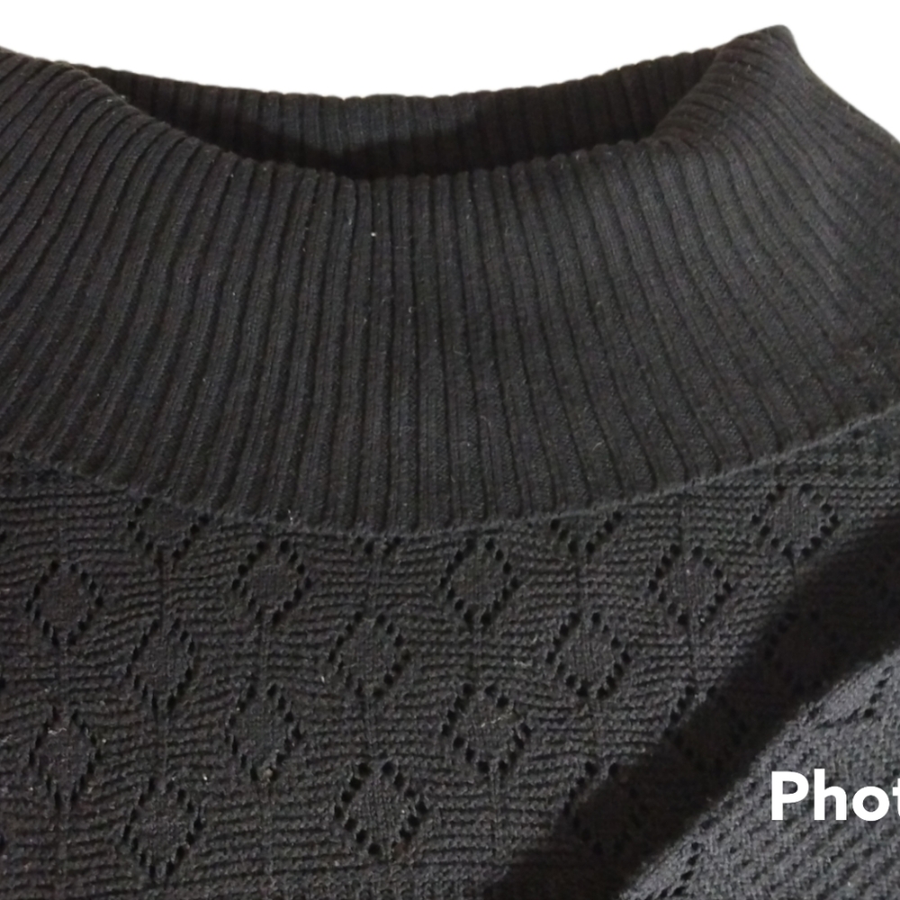 Croft & Barrow black Long sleeve, cowl neck sweater. XL - Picture 2 of 4
